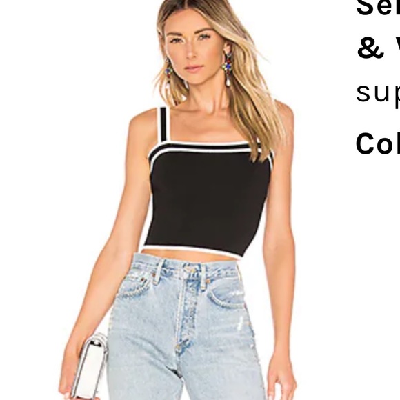 Superdown black and white tank- size XS worn once! - Picture 1 of 3